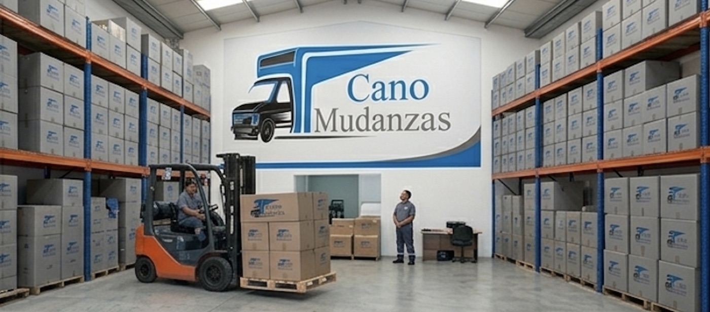 Bodega y guardamuebles de Mudanzas Cano con montacargas y personal